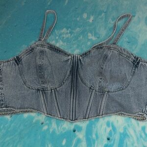 Fashion Nova Blue Denim Top